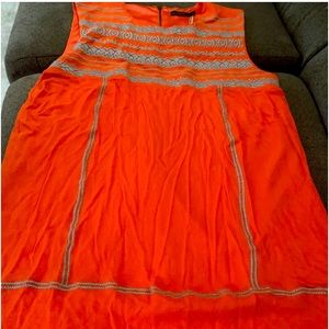 THML Casual Dress. Beautiful detail. Size Medium. Red with Blue stitched detail.